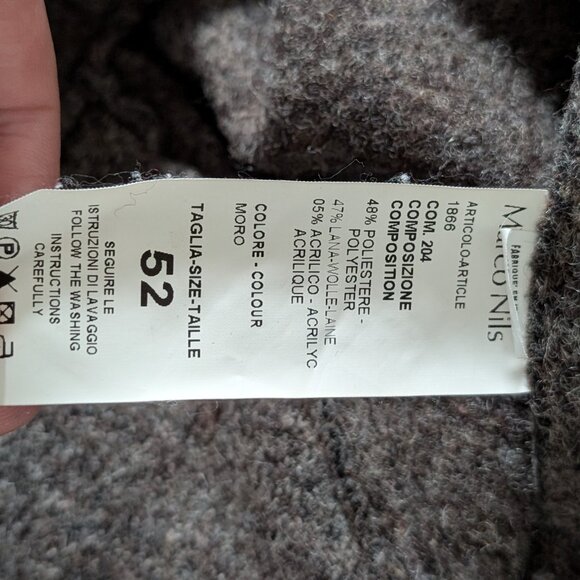 Wool Blend Hooded Men's Coat with - Picture 3 of 3